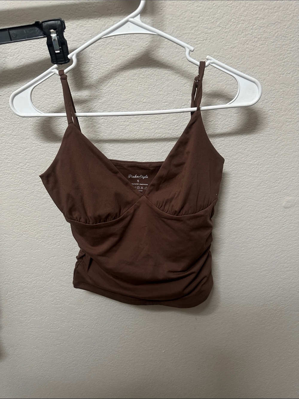 Brown Adjustable-Strap Cami Top by